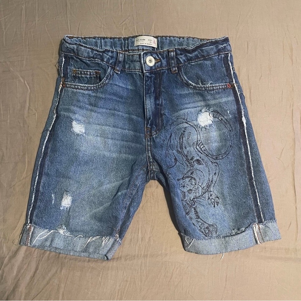 Stylish Blue Denim Shorts for Boys Zara size 10 like new - Picture 1 of 5